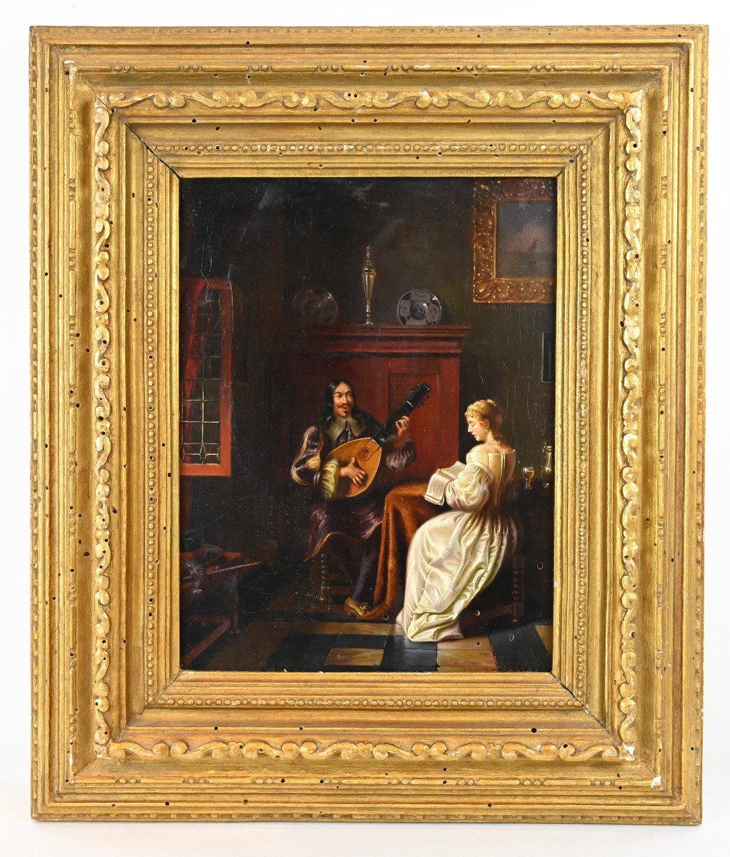 Karl Haase - Scena Romantica d'interno -  Germania  Prima metà XIX secolo